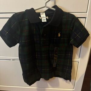 Ralph Lauren Plaid Polo Kids Shirt - Green